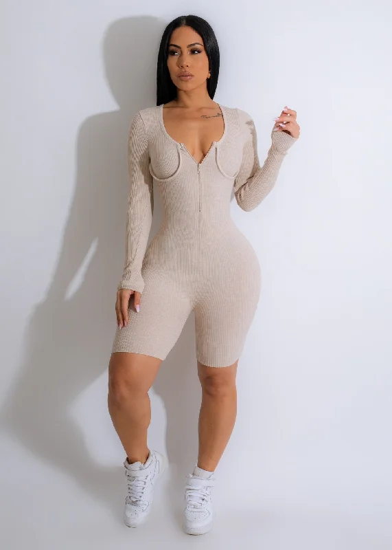 Soft Clothing Your Distraction Ribbed Romper Nude