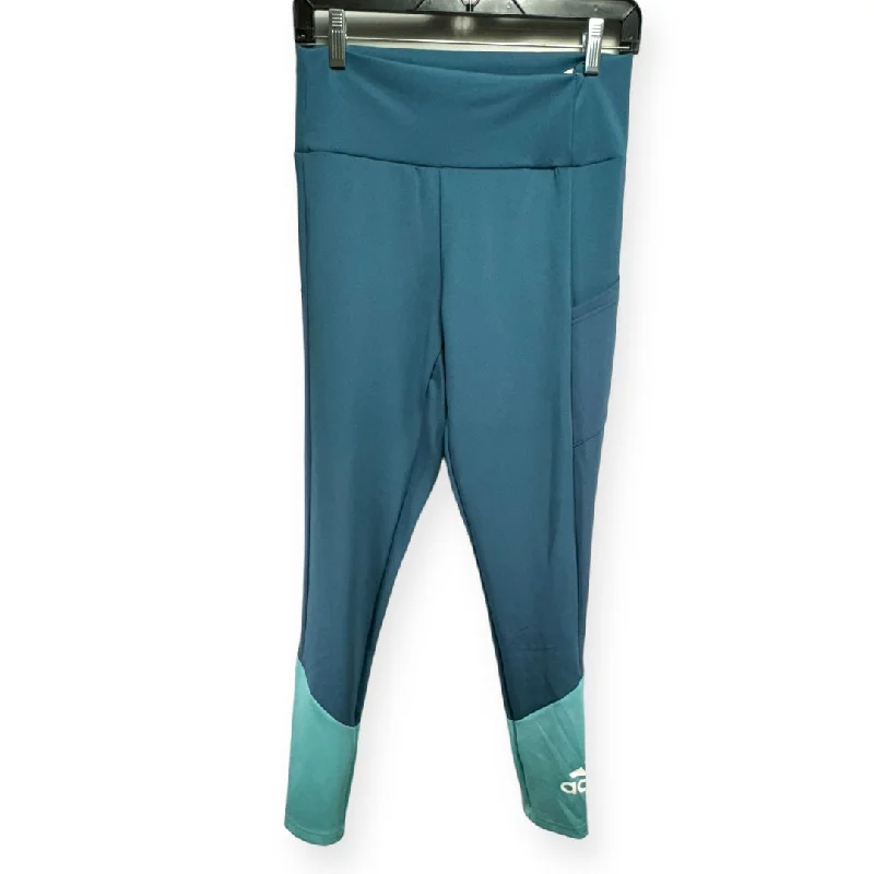 Romantic And Fresh Aqua Athletic Leggings Adidas, Size M