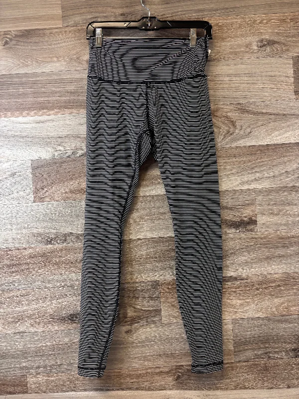 Athletic Leggings By Lululemon In Striped Pattern, Size: M