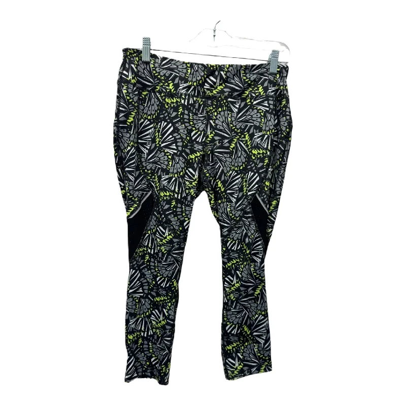 Floral Prints Black Athletic Leggings By Avia, Size: M