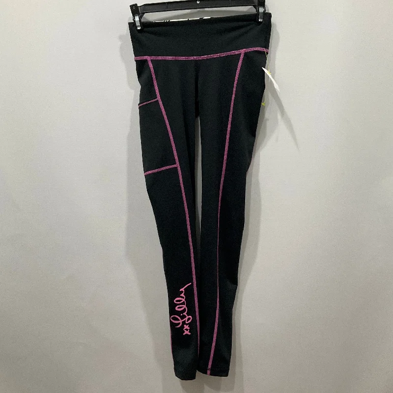 Elegant Style Black & Pink Athletic Leggings Lilly Pulitzer, Size Xxs