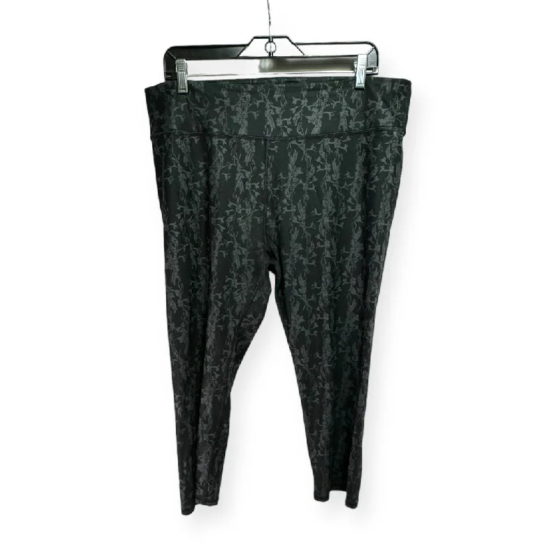 High-end Sense Blue & Grey Athletic Leggings Capris Fabletics, Size Xxl