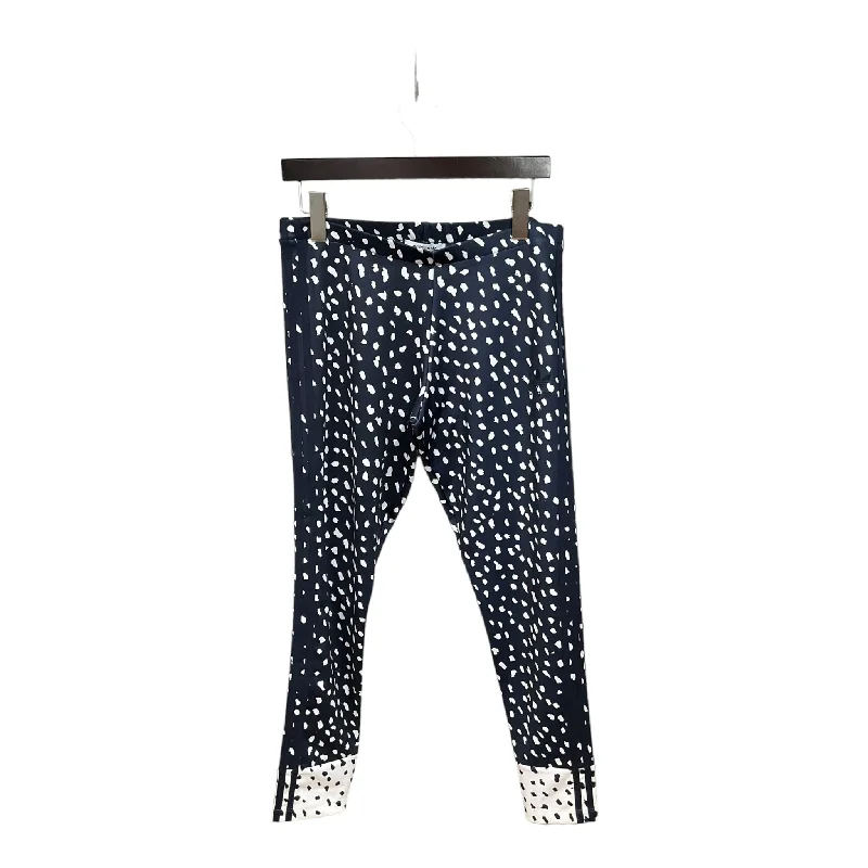 Easy Fashion Blue & White Athletic Leggings Adidas, Size L