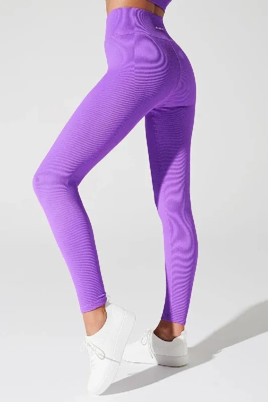 Goddess Style Bondi V Ribbed Legging - Deep Lilac