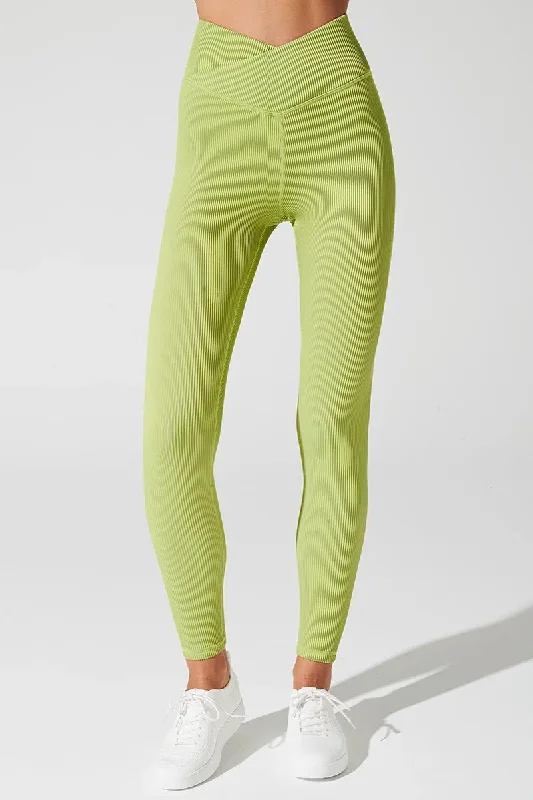 Smart Casuals Bondi V Ribbed Legging - Green Smoke