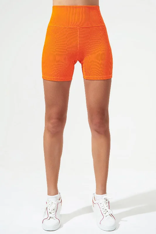 Elite Ribbed Bikershort - Tangerine