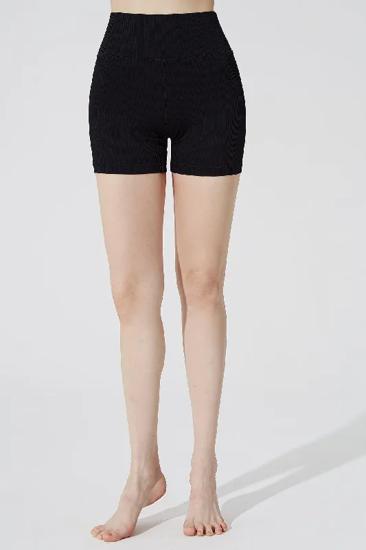 Free Design Esmeray High Waist Ribbed Short - Noir