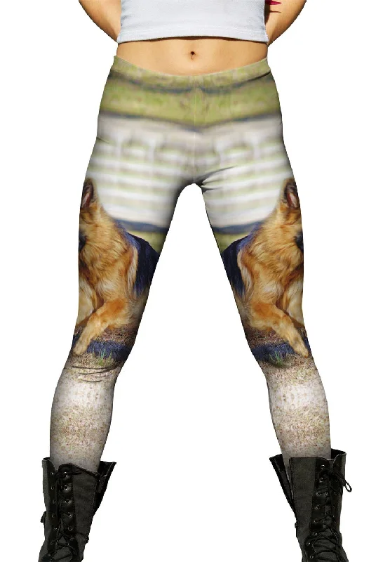 Floral Prints German Sheperd Jump