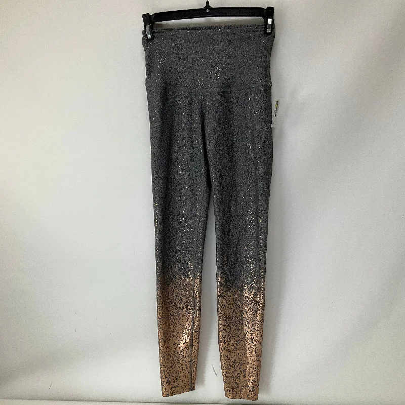 Retro Fashion Grey Athletic Leggings Beyond Yoga, Size Xs