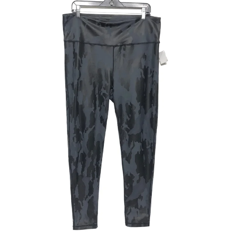 Layered Style Leopard Print Athletic Leggings Mono B, Size 2x