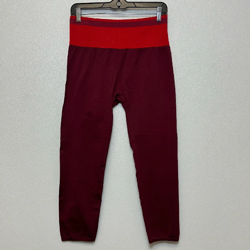 Elegant Style Maroon Athletic Leggings Fabletics, Size Xl
