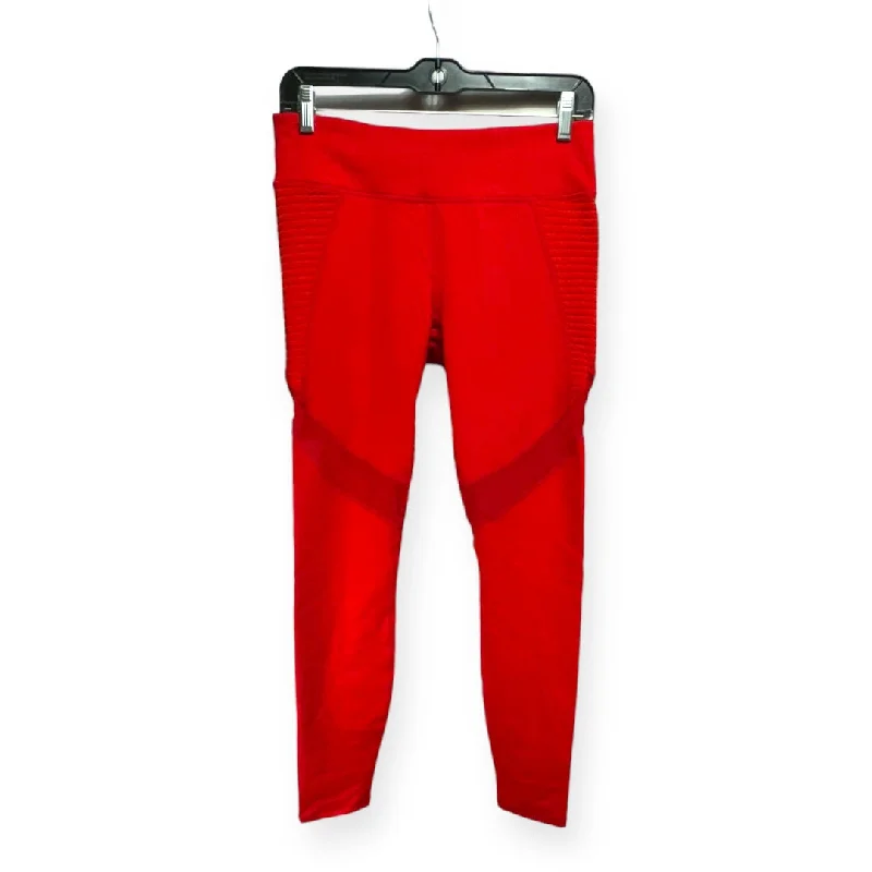 Personalized Design Red Athletic Leggings Fabletics, Size M
