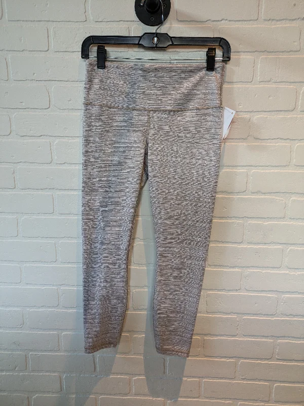 Quality Tailoring Tan & White Athletic Leggings Athleta, Size 4