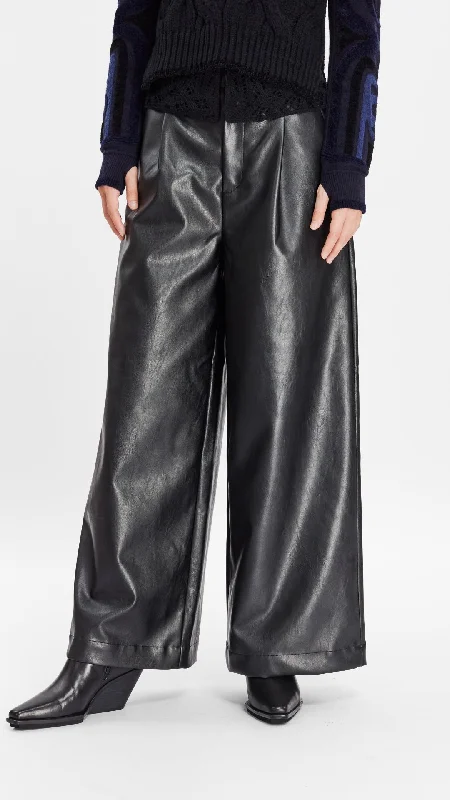 Cozy Fit Wear Faux Leather Pants
