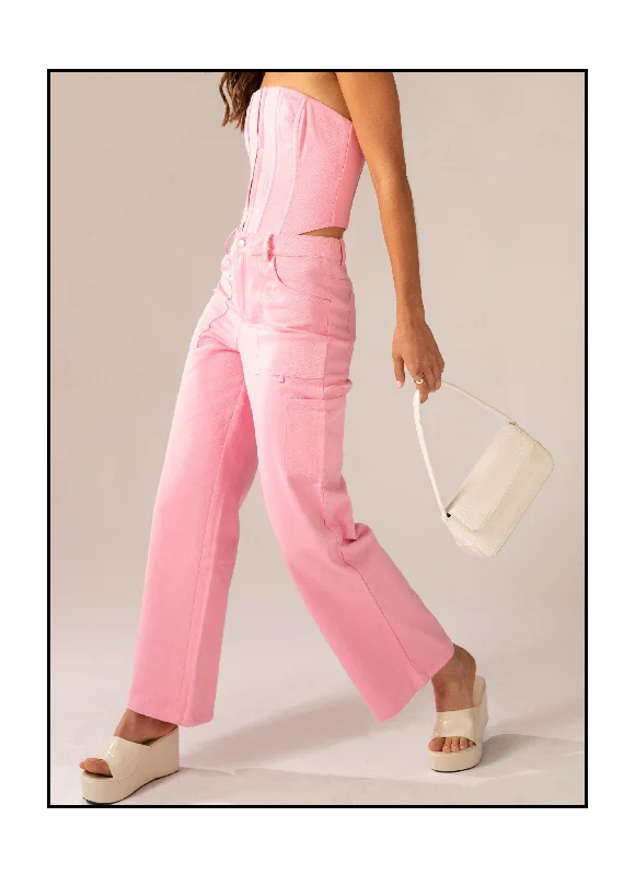 Celebrity Style Arya Low Rise Pants - Blossom