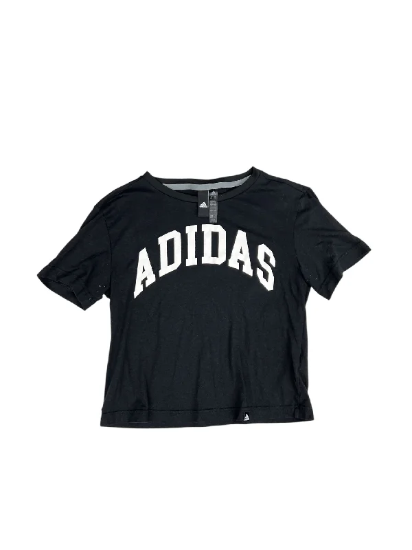 Fashionable Items Athletic Top Short Sleeve By Adidas In Black & White, Size: Xs