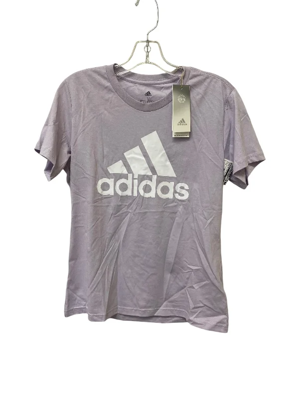 Cozy Fashions Athletic Top Short Sleeve By Adidas In Purple, Size: M