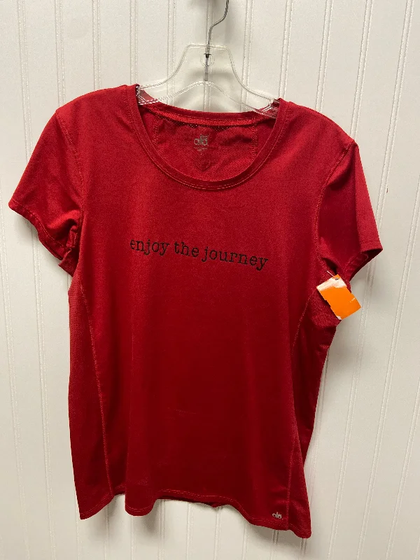 Relaxed Looks Athletic Top Short Sleeve By Alo In Red, Size: L