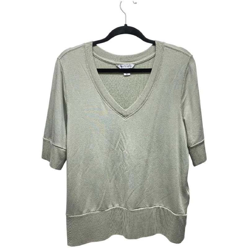 Comfortable Fashion Athletic Top Short Sleeve By Athleta In Green, Size: Xl