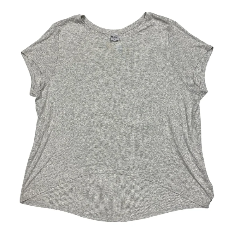 Sporty Wear Athletic Top Short Sleeve By Athleta In Grey, Size: Xl