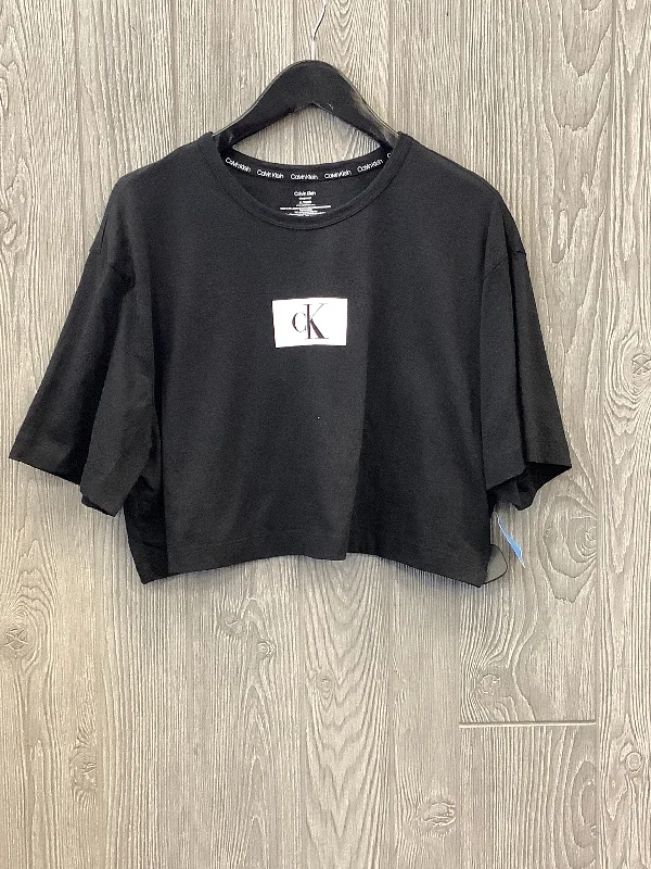Fashionable And Versatile Athletic Top Short Sleeve By Calvin Klein In Black, Size: Xl