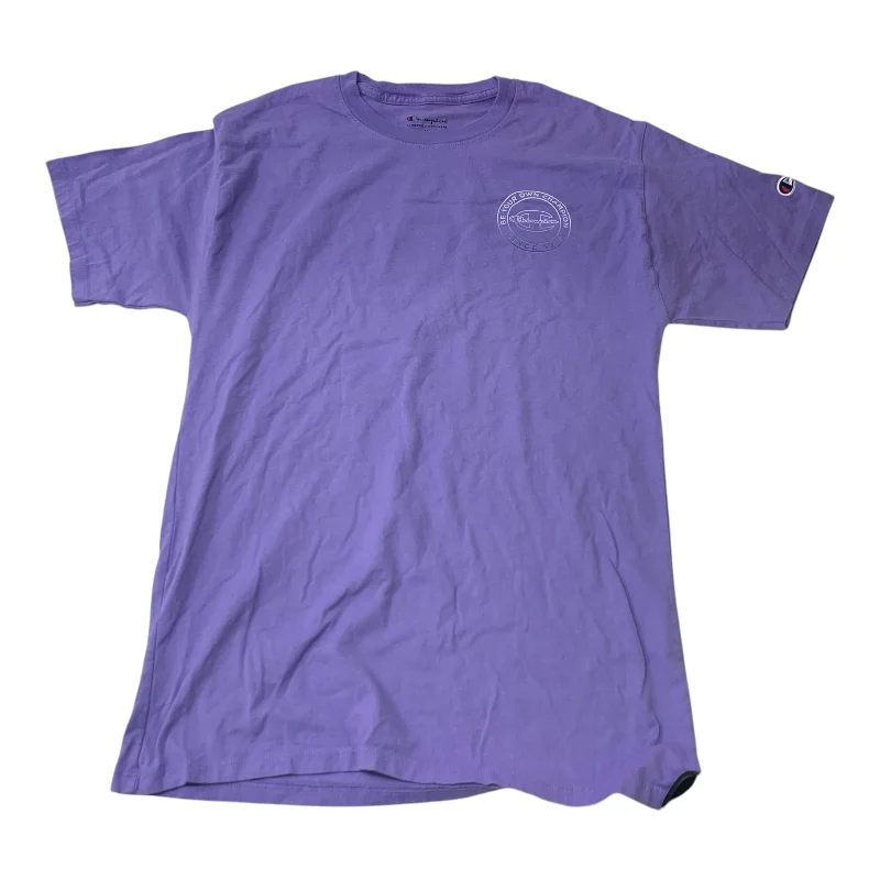 Athletic Top Short Sleeve By Champion In Purple, Size: M