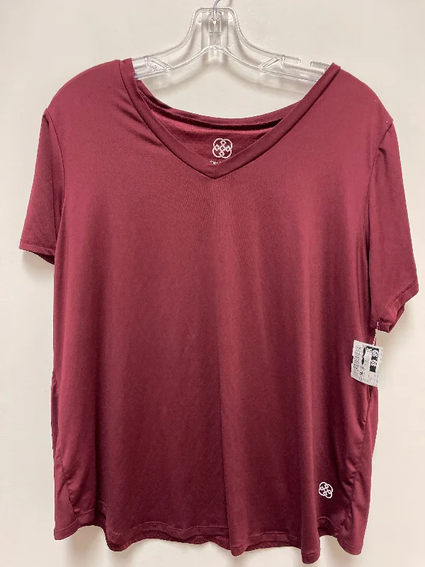 Party Wear Athletic Top Short Sleeve By Daisy Fuentes In Red, Size: Xl