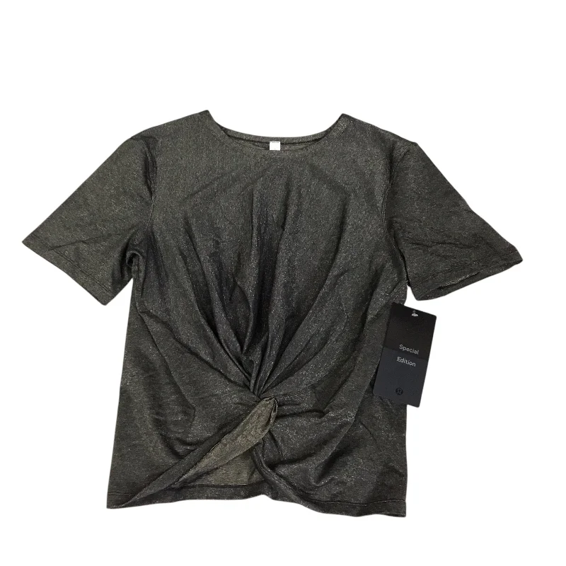 Exquisite Craftsmanship Athletic Top Short Sleeve By Lululemon In Black & Gold, Size: 6