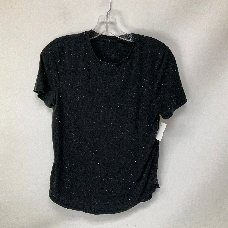 French Style Athletic Top Short Sleeve By Lululemon In Black, Size: 4