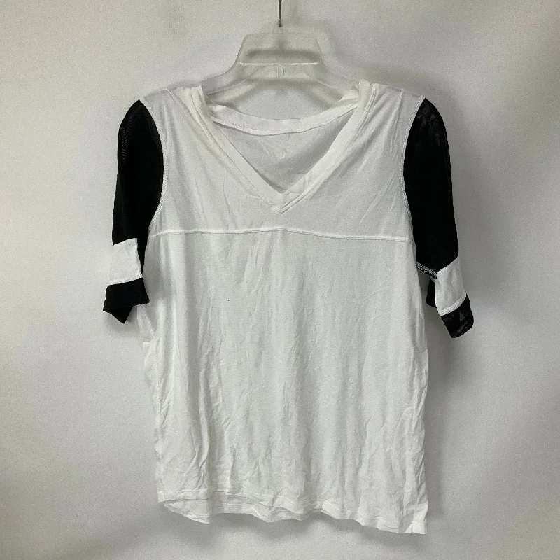 Sports Design Athletic Top Short Sleeve By Lululemon In Black & White, Size: 6