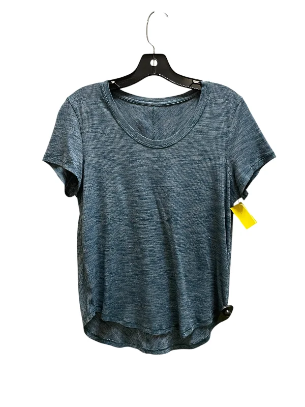 Comfortable Mind Athletic Top Short Sleeve By Lululemon In Blue, Size: 4