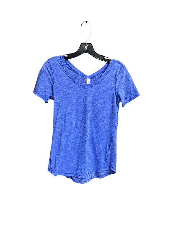 Relaxed Jackets Athletic Top Short Sleeve By Lululemon In Blue, Size: 4