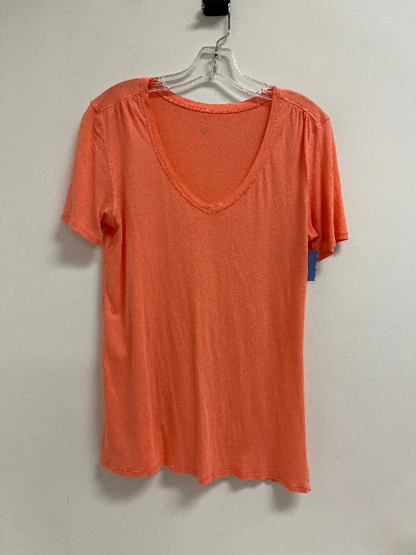 Athletic Top Short Sleeve By Lululemon In Orange, Size: S