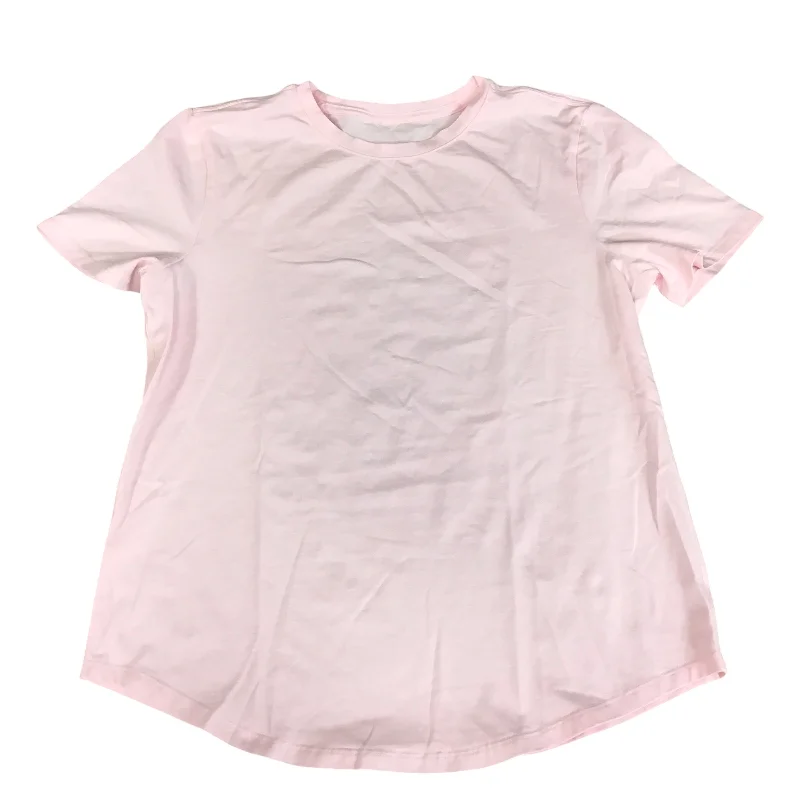 Exquisite Embroidery Athletic Top Short Sleeve By Lululemon In Pink, Size: S