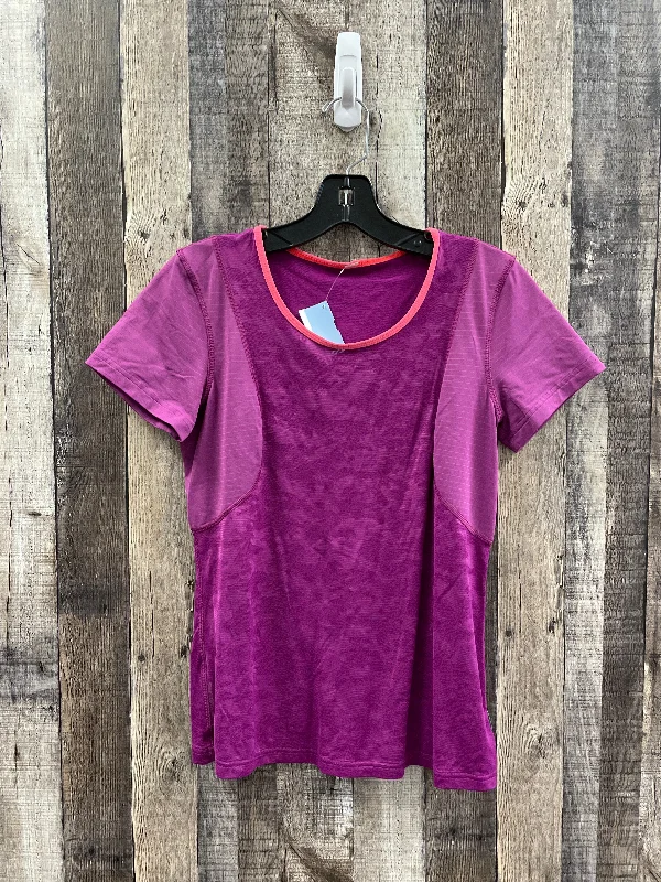 Athletic Top Short Sleeve By Lululemon In Pink, Size: S