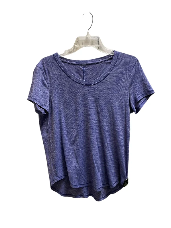 Innovative Design Athletic Top Short Sleeve By Lululemon In Purple, Size: 4