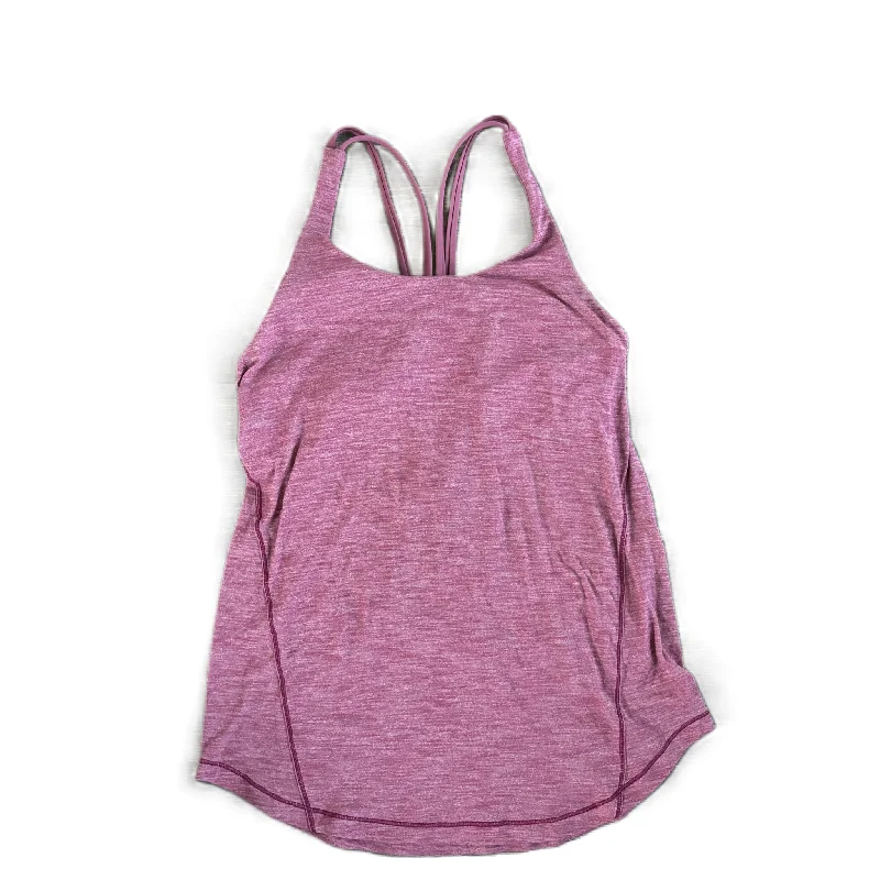 Celebrity Style Athletic Top Short Sleeve By Lululemon In Purple, Size: M