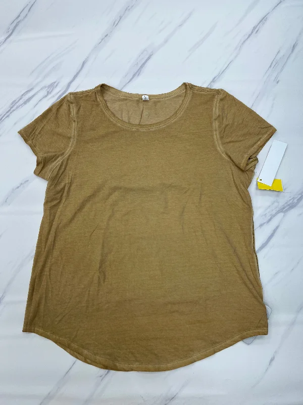 Beautiful Romance Athletic Top Short Sleeve By Lululemon In Yellow, Size: 12