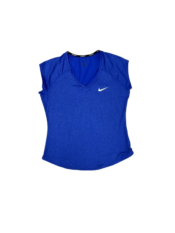 Simple Style Athletic Top Short Sleeve By Nike Apparel In Blue, Size: M