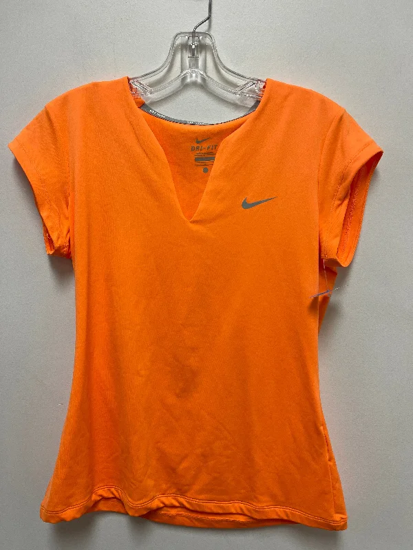 Noble Temperament Athletic Top Short Sleeve By Nike In Orange, Size: L