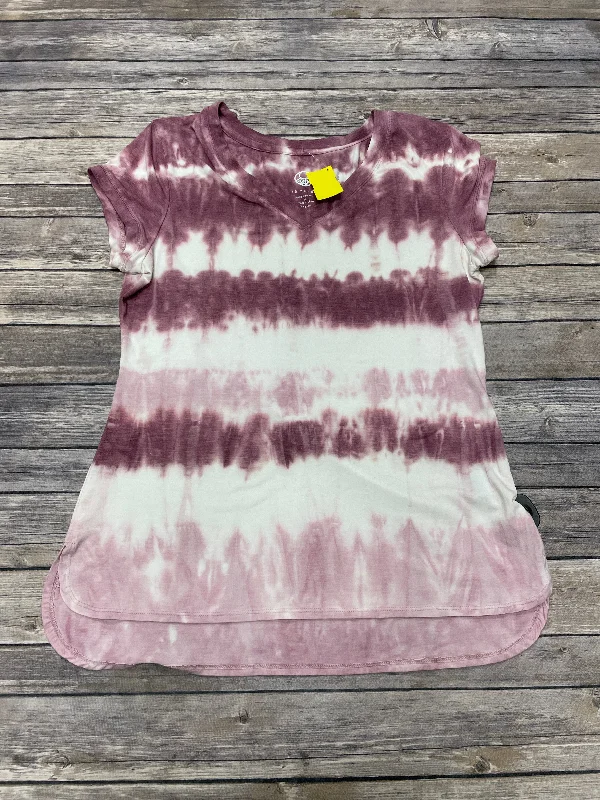 Soft Textures Athletic Top Short Sleeve By Te Verde In Tie Dye Print, Size: M