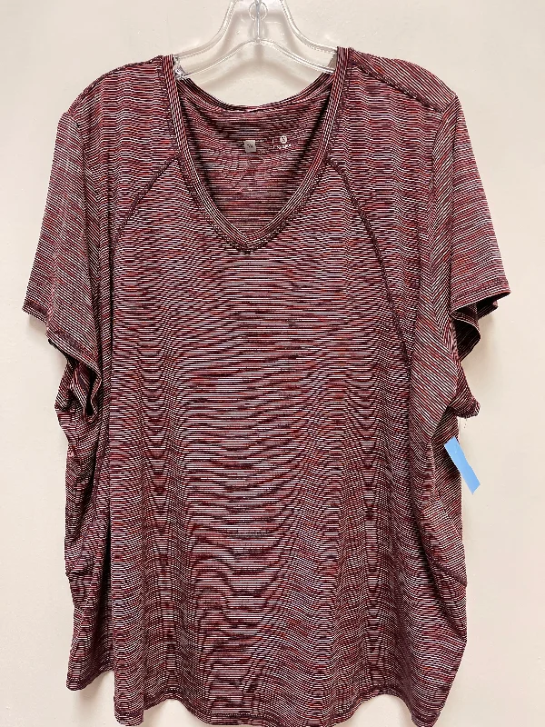 Relaxed And Casual Athletic Top Short Sleeve By Xersion In Red, Size: 3x
