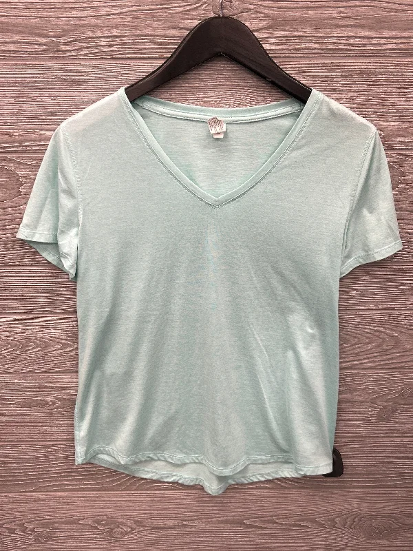 New Products Athletic Top Short Sleeve By Yogalicious In Blue, Size: S
