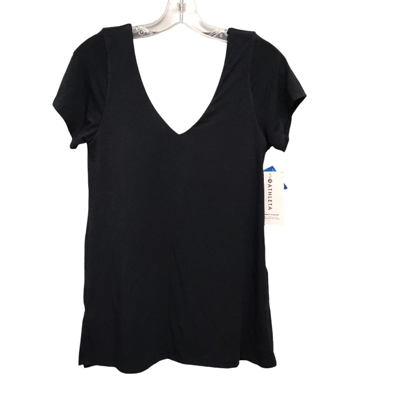 Comfortable Jeans Athletic Top Ss By Athleta In Black, Size:M