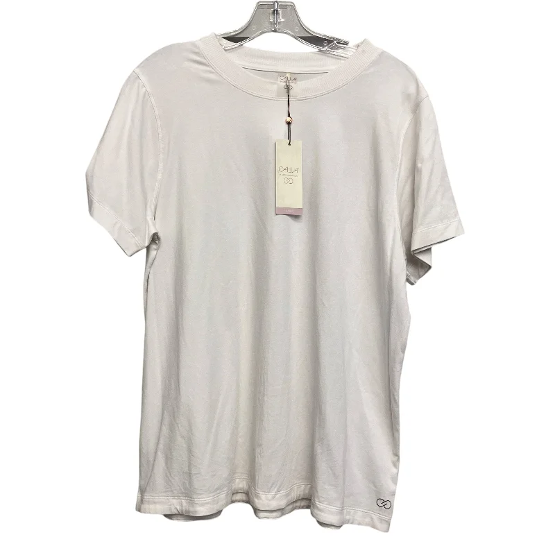 All-Day Comfort Athletic Top Ss By Calia In White, Size:L