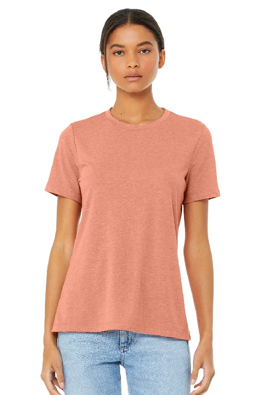 Bella + Canvas Womens CVC Short Sleeve Crewneck T-Shirt - Heather Sunset Orange