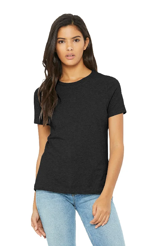 Soft Comfort Wear Bella + Canvas Womens CVC Short Sleeve Crewneck T-Shirt - Heather Black
