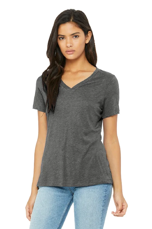 Modern Chic Bella + Canvas Womens Short Sleeve V-Neck T-Shirt - Grey