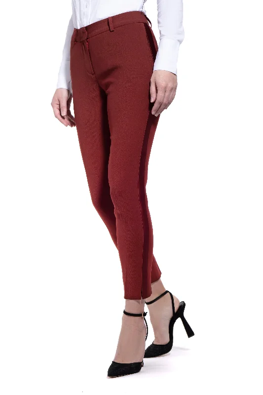 Cool Breeze At Night Burgundy Ultra Slim Fit Tuxedo Pants