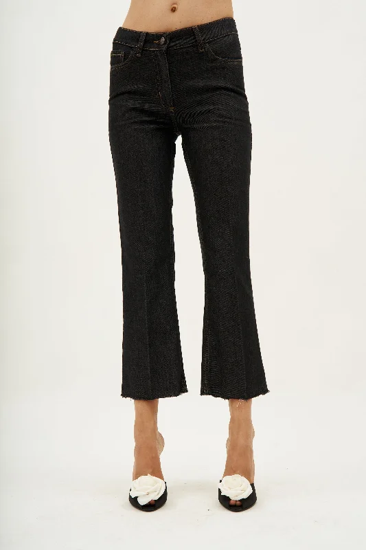 Urban Comfort Capri Denim Black Pants